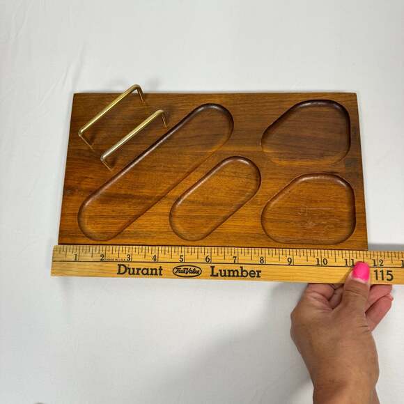 Vintage MCM Mission Crafted Walnut Men's Dresser Valet Caddy Organizer - Picture 4 of 5